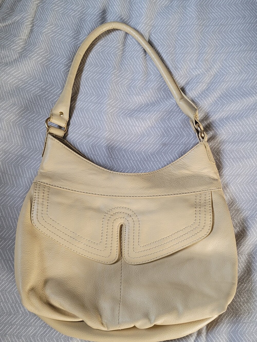 Vintage Leather Handbag Butter Yellow Beige 90s Worthington Cottage Grandma